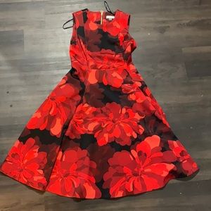 Beautiful red floral midi dress